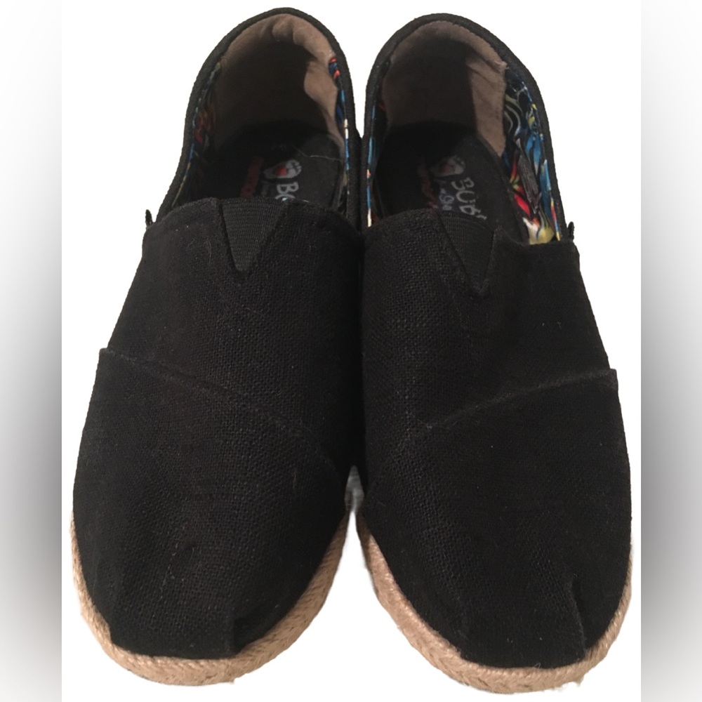 BOBS wedge canvas Skechers Black 7 - Picture 7 of 10